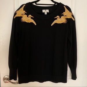 Altuzarra for Target Black Sweater Gold Cranes M